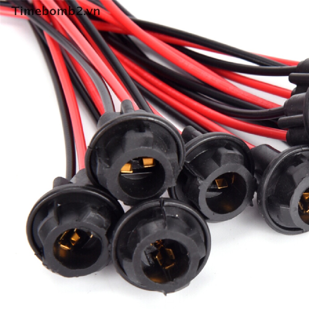 Bộ 1 Giá Đỡ Bóng Đèn T10 W5W Bằng Cao Su Mềm Cho Xe Hơi /