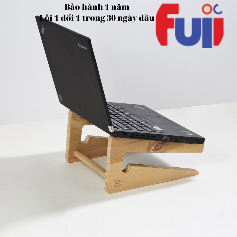 Giá Đỡ Laptop Kệ Kê Máy Tính Xách Tay Bằng Gỗ Plywood Tản Nhiệt Tự Nhiên Cao Cấp Có 3 size Basic, L, M - Fuji Shop