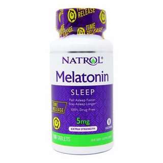 Natrol Melatonin 5mg điều hòa giấc ngủ, ngủ ngon, ngủ sâu giấc hơn, giảm âu lo, stress, Chai 100 viên