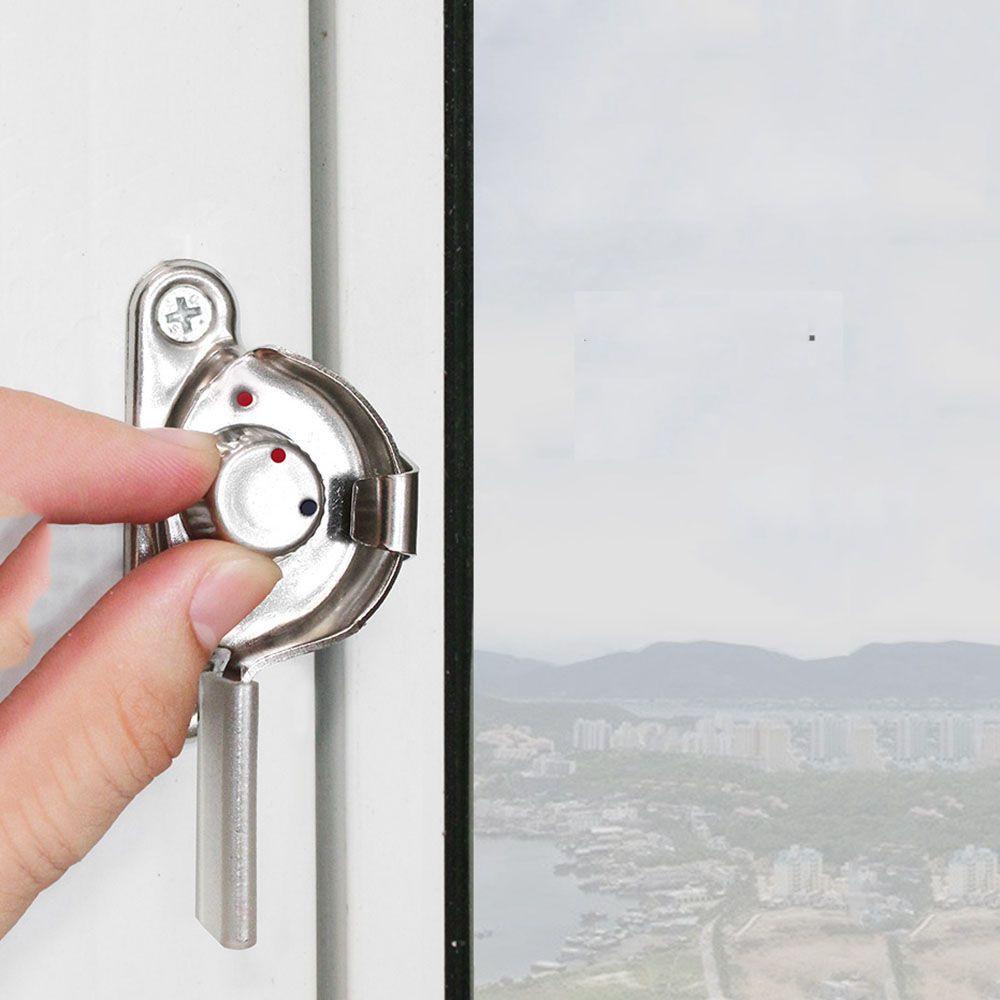 1 Khóa Cửa Sổ Dạng Trượt Hai Mặt Bằng Thép Không Gỉ Hình Bán Nguyệt