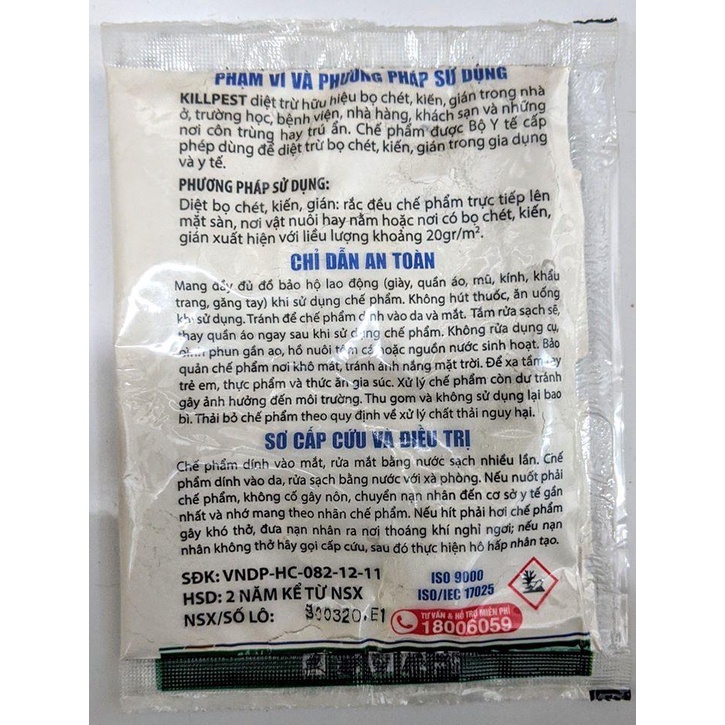 Phấn diệt kiến - Bọ Nhảy - Gián Kill Pest - Gói 50g - Hiệu Quả Cao