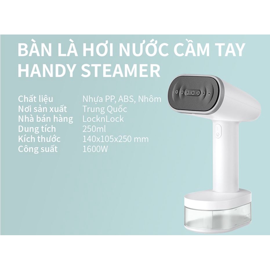 Bàn ủi hơi nước cầm tay Lock&Lock ENI223WHT 1600W - Hàng chính hãng