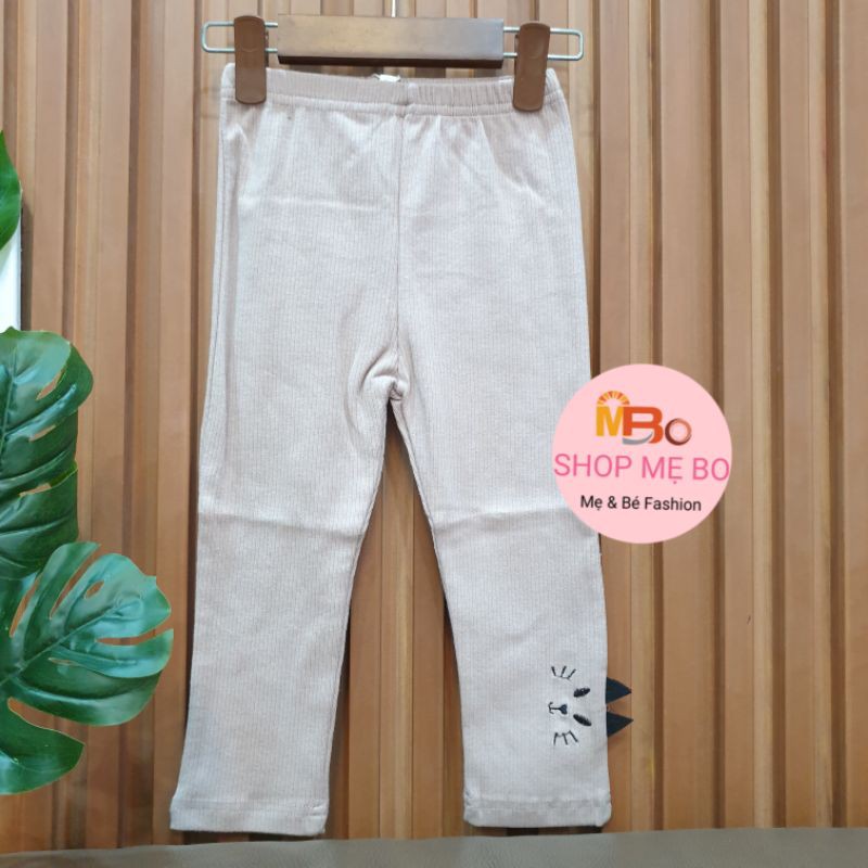 Quần dài bé gái quần legging cotton len nơ bướm thỏ size nhí 8 đến 22 kg