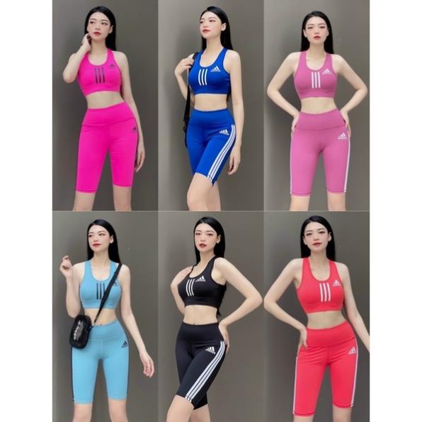 Bộ tập gym nữ, áo bra quần lỡ trên gối tập thể dục,nhảy AEROBIC, zumba nữ Đẹp