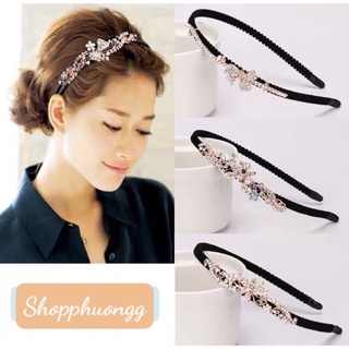 Vương Miện Cài Tóc Đính Đá Lấp Lánh Cho Cô Dâu phong cách korea