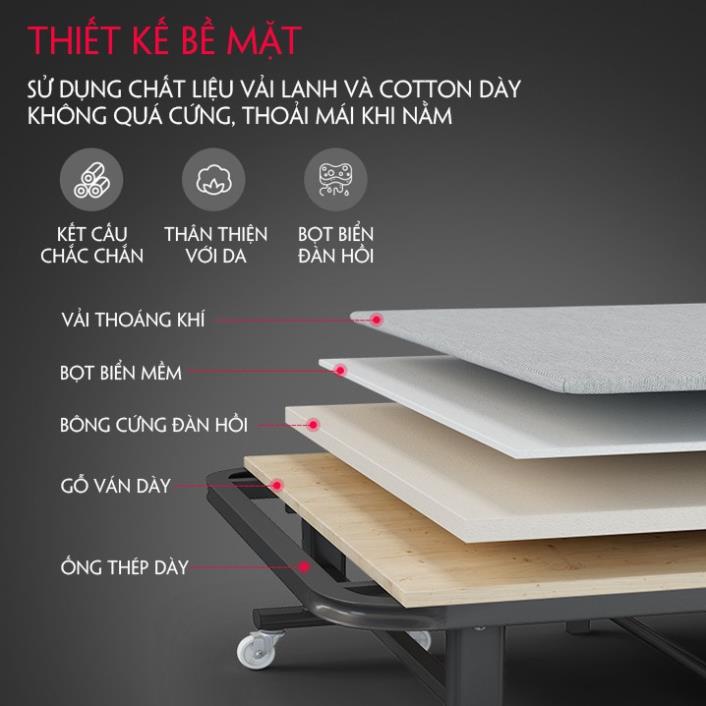 Giường nghỉ trưa văn phòng gấp gọn, Giường thông minh có bánh xe sinh viên bệnh viện đa năng khung thép