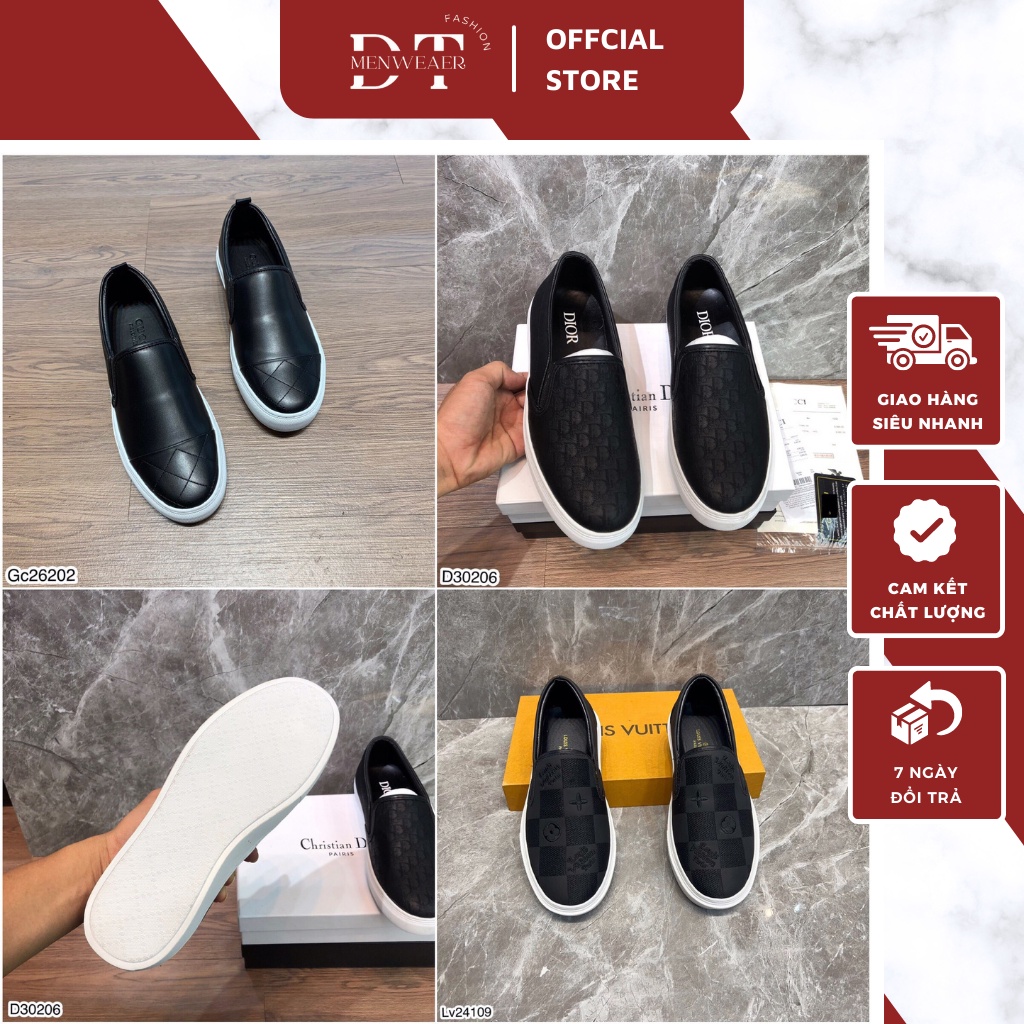 Giày Lười Nam Di.or In Họa Tiết Dập Vân Cao Cấp - Giày Lười Lv Cao Cấp Dành Cho Nam DT FASHION MENWEAR