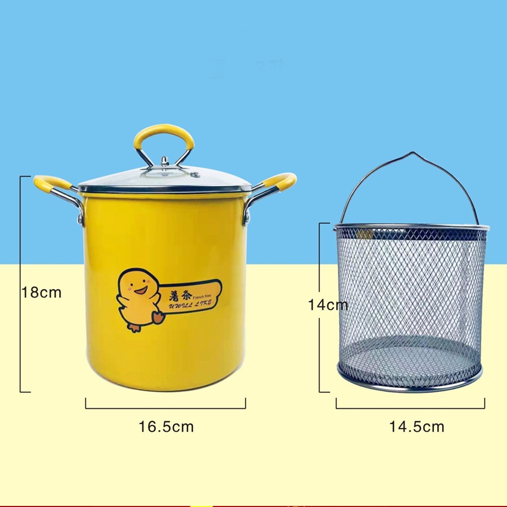 Bộ Nồi chiên ngập dầu mini VỊT VÀNG kèm giỏ nội địa Trung tiện lợi