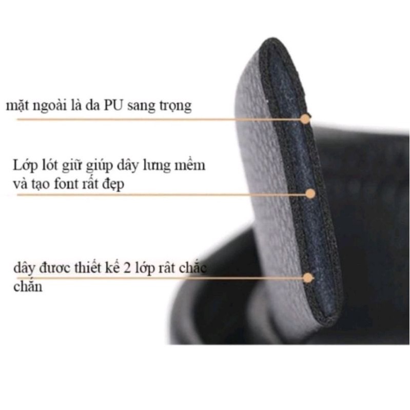 Thắt lưng nam mặt xoay , Nịt nam cao cấp khóa tự động trẻ trung lịch lãm