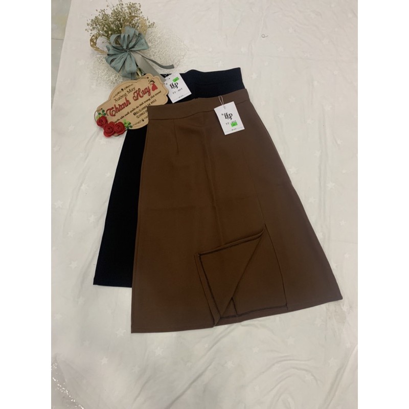 Chân váy dài ulzzang,chân váy a xẻ cạnh,chất tuyết mưa