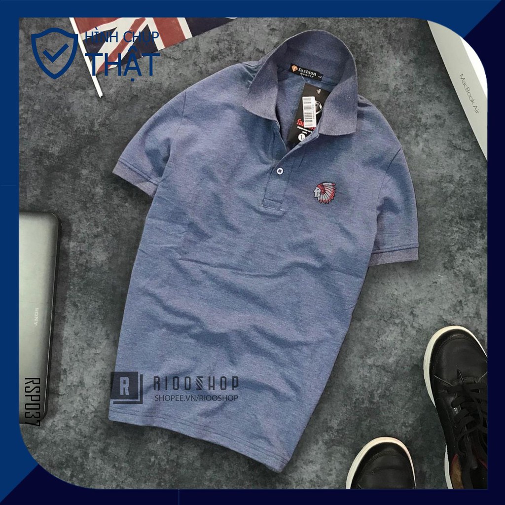 Áo thun nam có cổ ngắn tay đơn giản thổ dân RSP037 - áo polo nam Riooshop | BigBuy360 - bigbuy360.vn