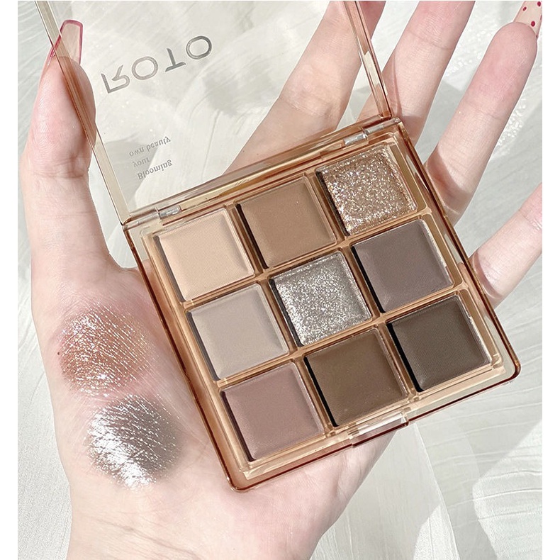 Bảng Phấn Mắt 9 Màu Sắc Tố Ngọc Trai / Lì Trang Điểm Đa Năng