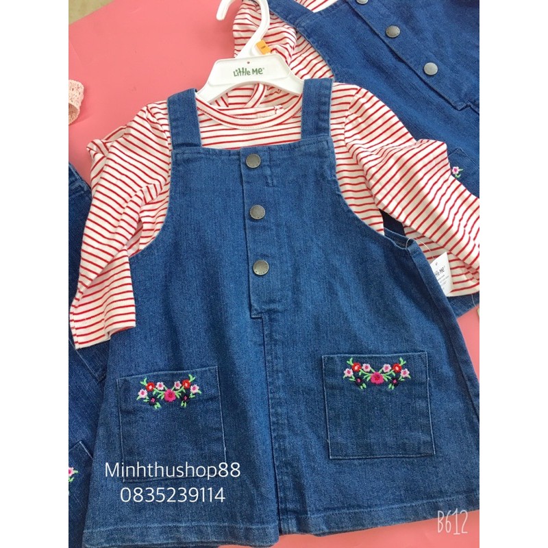 [HÀNG MỚI VỀ] Sét yếm jean kèm áo cotton Little Me cực xinh