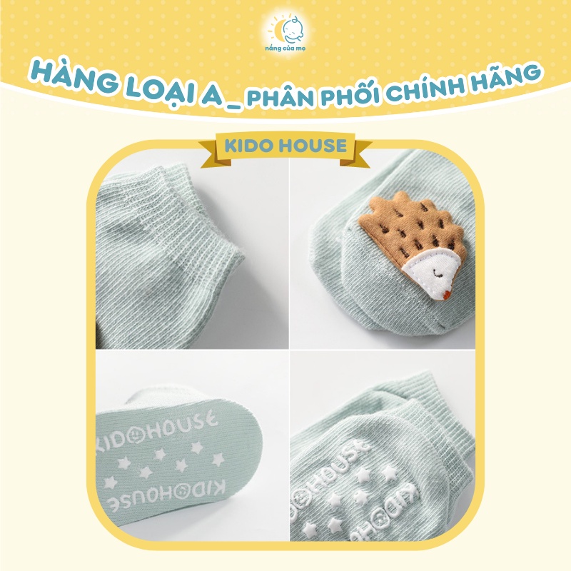 Tất Chống Trượt Hình Thú Cho Bé Chính Hãng Kido House chất cotton loại A mềm êm _Nắng Của Mẹ_MUONTHU