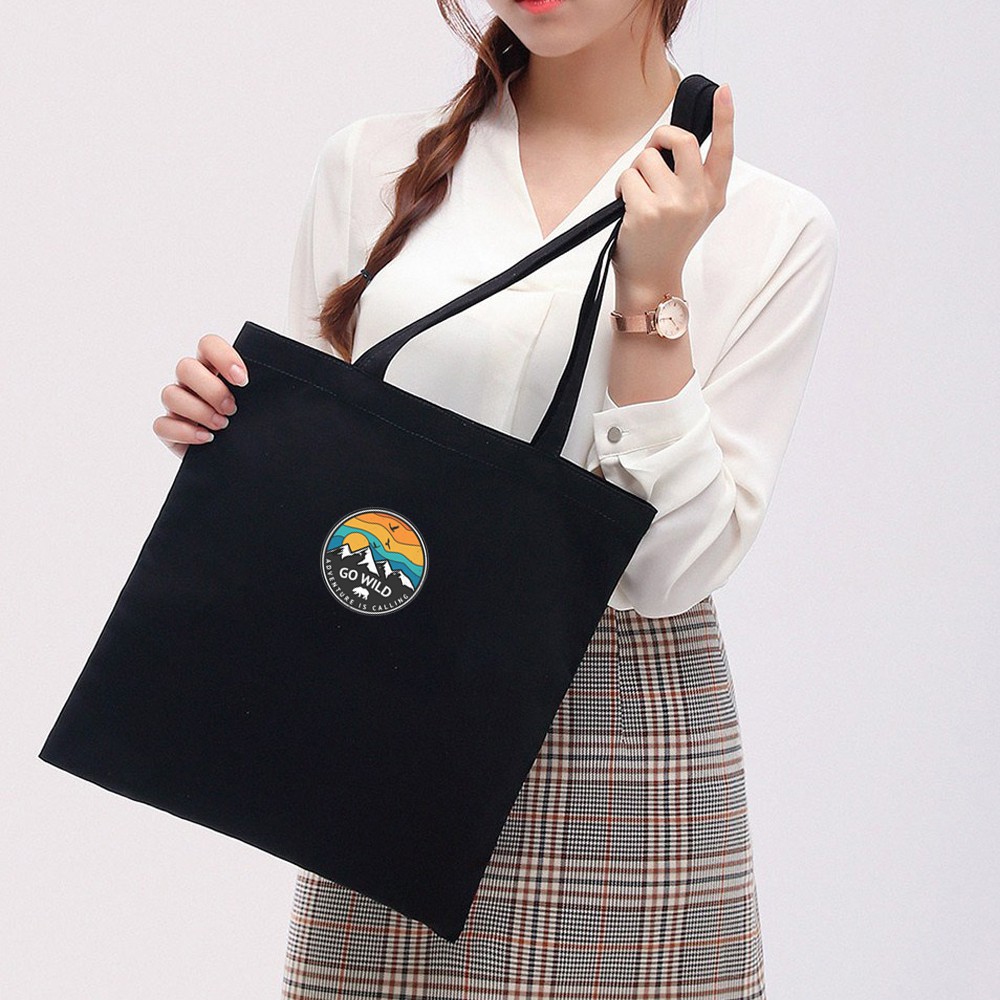 Túi Vải Tote Ginko Dây Kéo Phong Cách ulzzang Hàn Quốc In Hình Go Wild B12