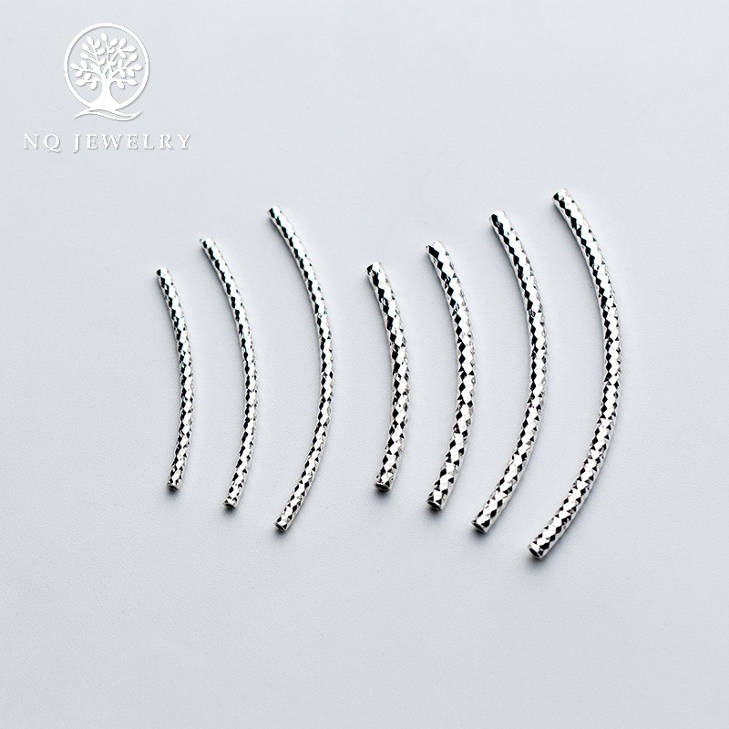 Charm bạc ống xoắn xỏ ngang - NQ Jewelry