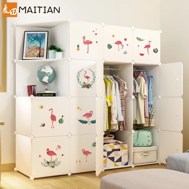 ẢNH THẬT+ VIDEO TẠI SHOP- TỦ NHỰA GHÉP 14 Ô KÈM 2 GÓC SÂU 47cm. Tặng kèm 2 treo đồ. Mẫu hồng hạc