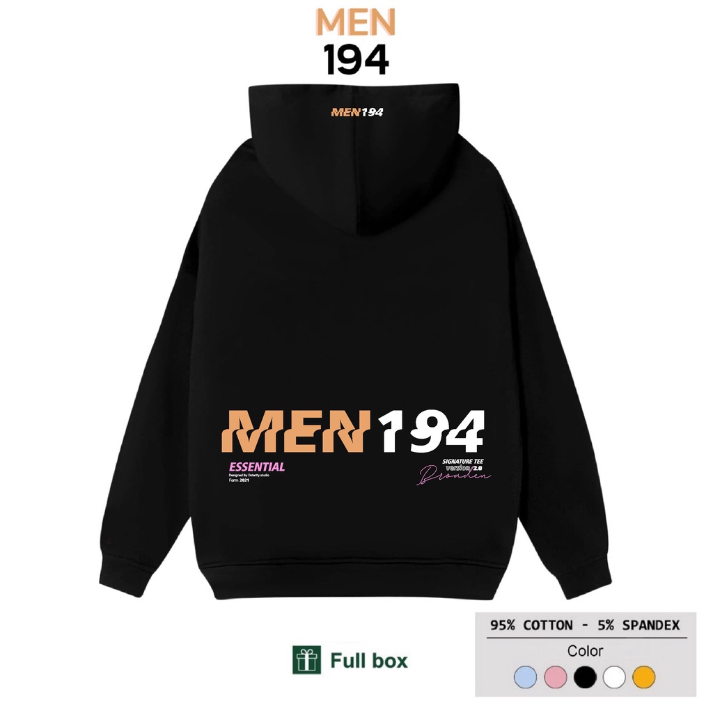 Áo khoác hoodie  MEN194 vải nỉ co dãn, dày dặn mềm mịn form rộng - Essentialll