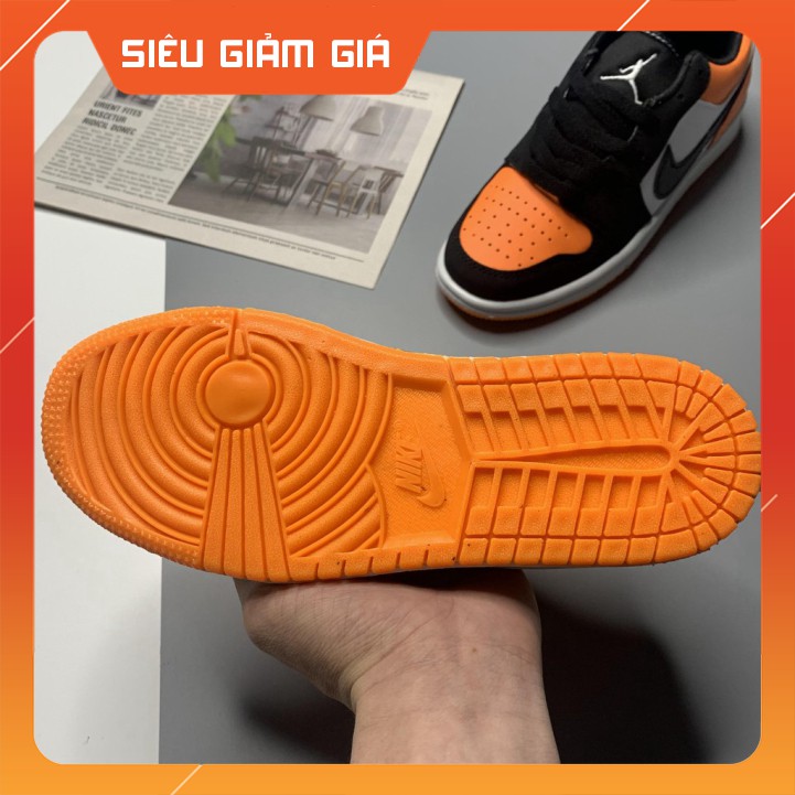 [BÁN CHẠY NHẤT SHOPEE] Giày Jordan, Giày Sneaker JD LOW Cổ Thấp Màu Cam Đen Da Lộn Cao Cấp, Đế Khâu Full Box Đủ Size Nam