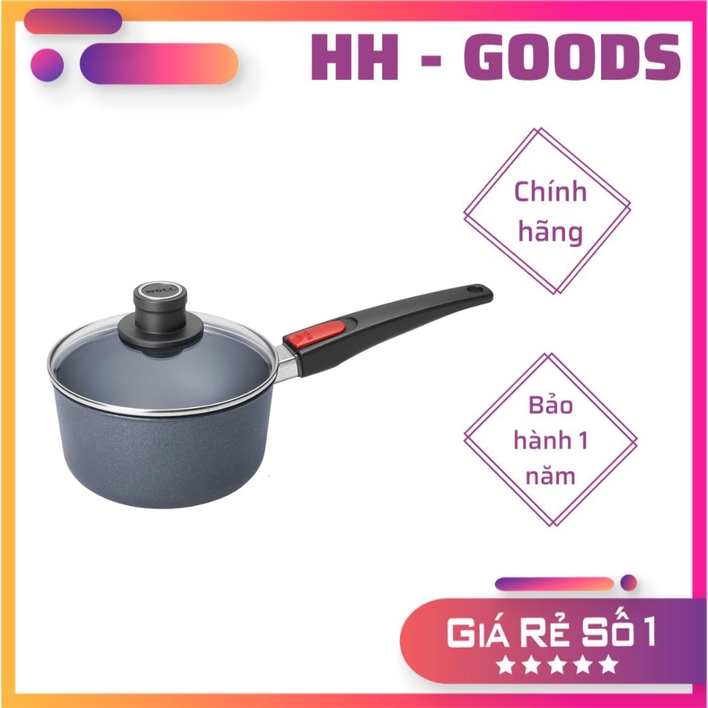 Quánh Woll Diamond Lite Saucepans 18 cm tay cầm rời dễ dàng tháo lắp, sử dụng cho mọi loại bếp