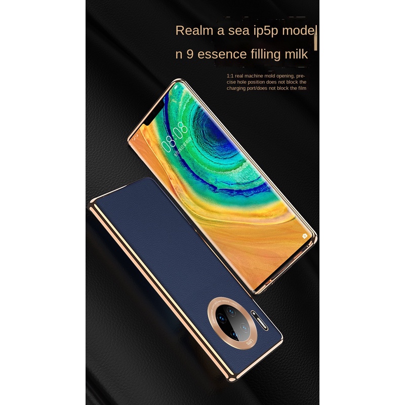 Ốp Điện Thoại Da Siêu Mỏng Chống Sốc Mạ Điện Bảo Vệ Ống Kính Máy Ảnh Cho Huawei Mate 40 Pro+Mate 30 Pro Mate 20 Pro