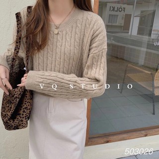 áo len croptop lông thỏ