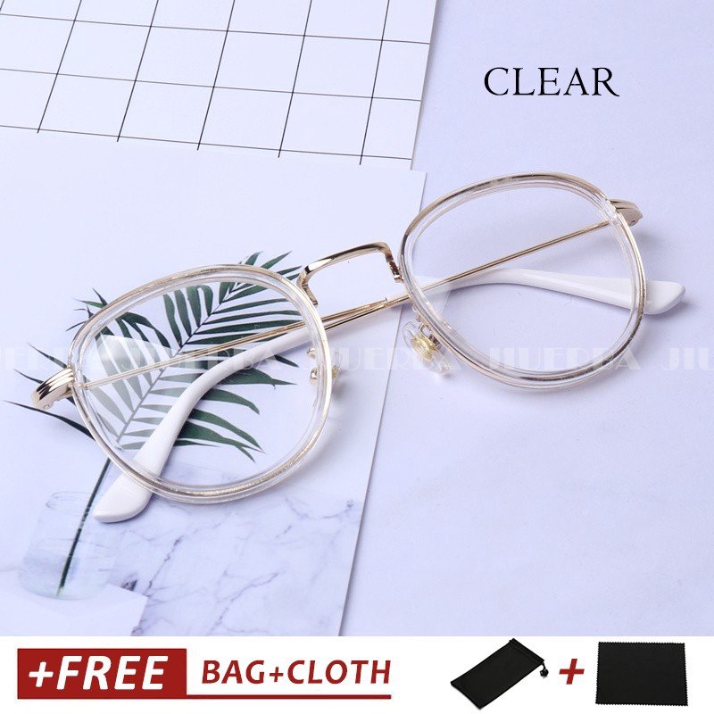 Mắt kính gọng tròn phong cách retro Hàn Quốc