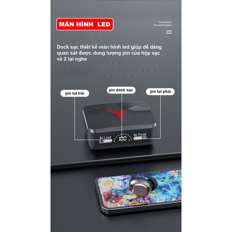 Tai nghe Bluetooth M90 Pro V5.2