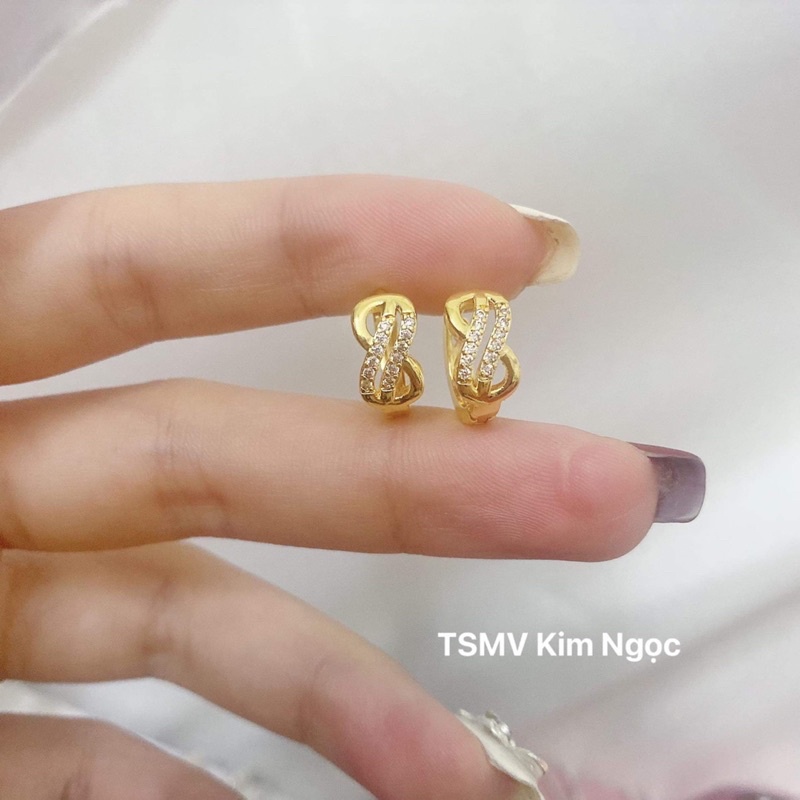 Bông tai vô cực mạ vàng khuyên tròn sang xịn TSMV Kim Ngọc