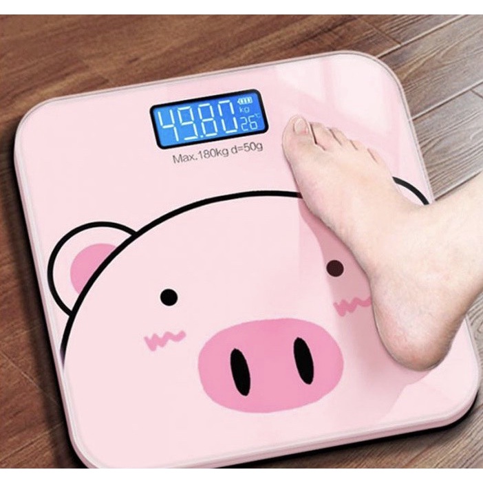 [Có sẵn] Cân Sức Khỏe Điện Tử Heo Hồng xinh xắn-supersale365