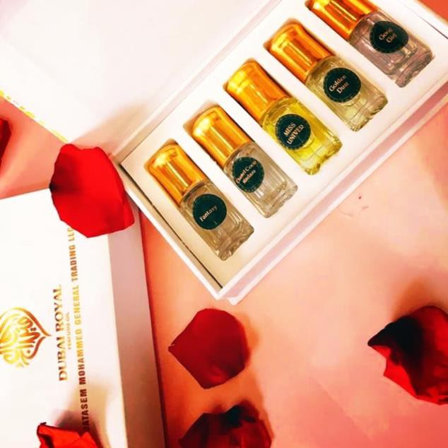 Set lăn tinh dầu 5 mùi nữ(nam) hàng chuẩn 100% tinh dầu nước hoa Du bai | Thế Giới Skin Care