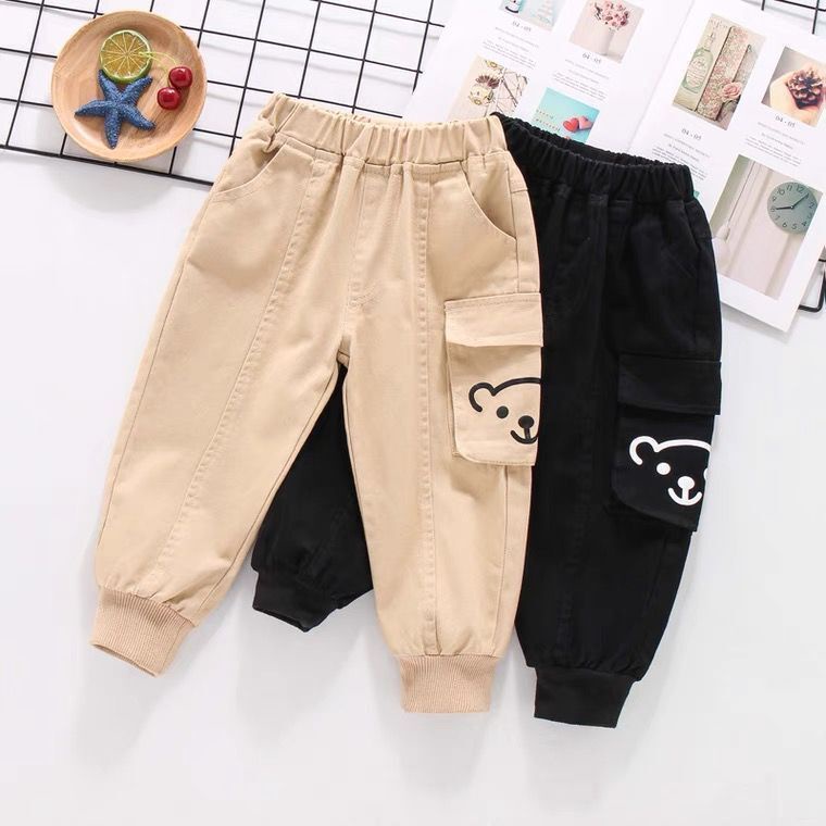 Quần Jean Cotton Ống Rộng Thời Trang Xuân Thu Dễ Phối Đồ Cho Bé Trai