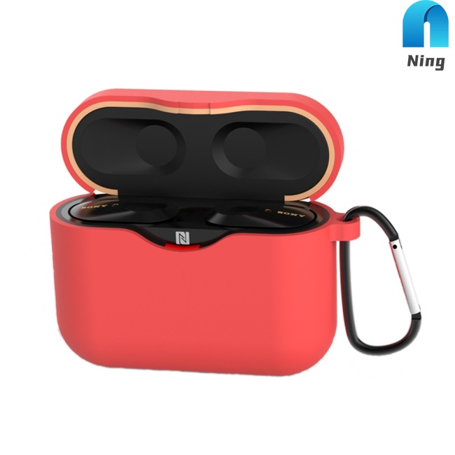 Vỏ Bảo Vệ Hộp Sạc Tai Nghe Bluetooth SONY WF-1000XM3 Bằng Silicon Có Móc Chống Thất Lạc
