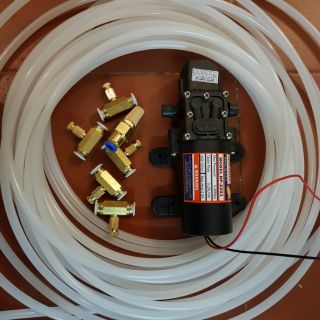 Compo máy phun sương 1 máy , 5m dây bơm , 4  bec phun và 1 đầu lọc