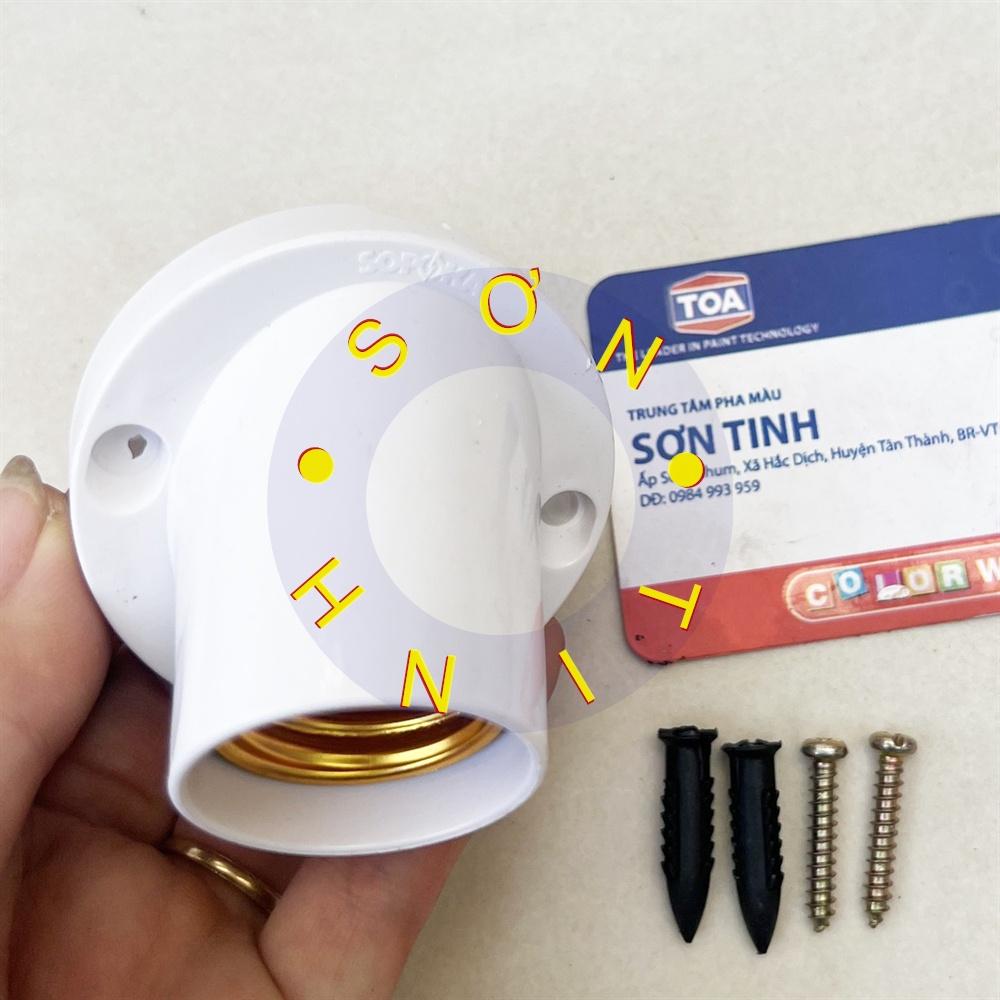 ĐUI ĐÈN XOÁY ỐP TƯỜNG TRẦN, ĐUÔI CHẾCH VÁT NGỒI CHỐNG CHÁY SOPOKA ĐV5