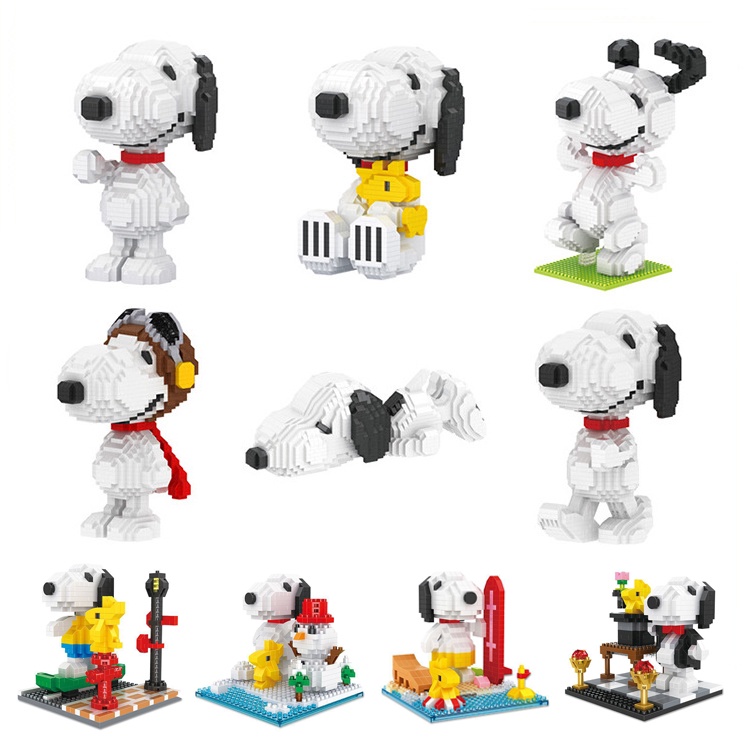 Đồ Chơi Lắp Ráp Hình Chú Chó Snoopy Hoạt Hình 3D S050-S055
