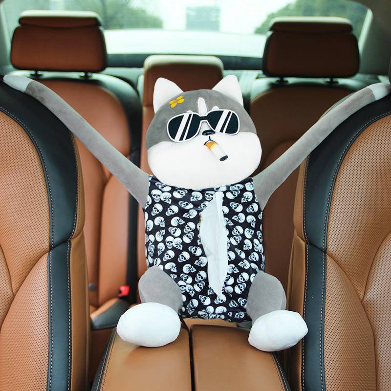 Hộp đựng khăn giấy trên xe hơi hình chú chó ngộ nghĩnh