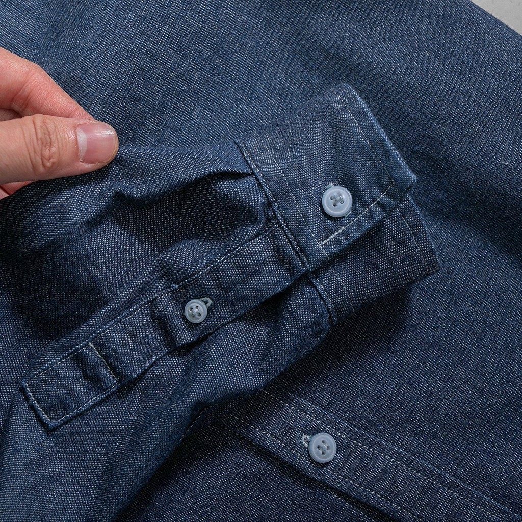 Sơ mi nam dài tay denim cổ trụ - BENTINO