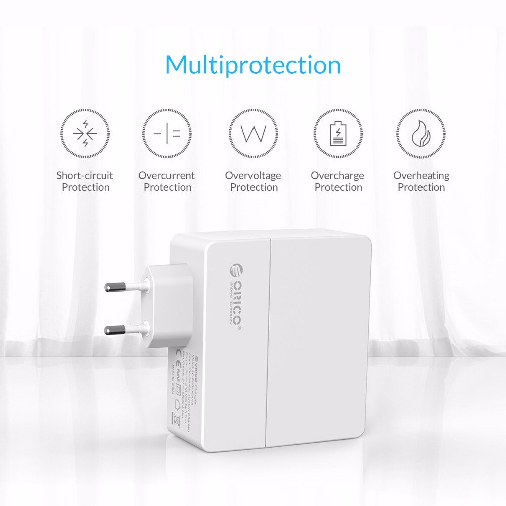 [ORICO] 4 cổng Bộ sạc để bàn USB 34W 6.8A Bộ sạc tường USB Bộ sạc thông minh cho iPhone Samsung Hawei Xiaomi Htc（DCA-4U-V1）