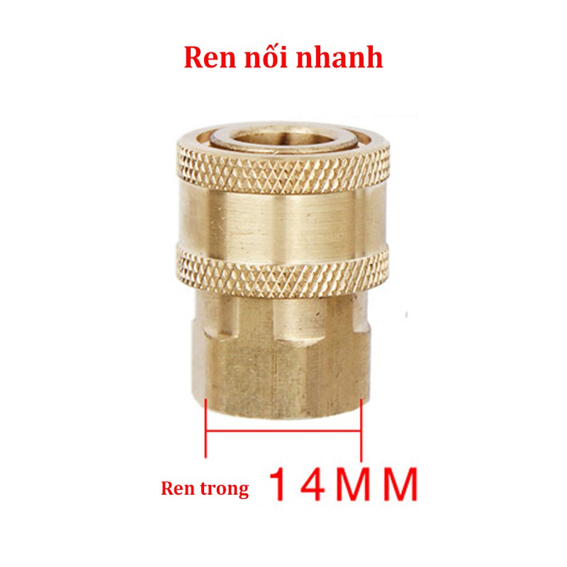 Khớp nối nhanh béc súng xịt rửa của máy rửa xe áp lực cao, đầu cái nối nhanh ¼, ren nối súng 14-C0004-22