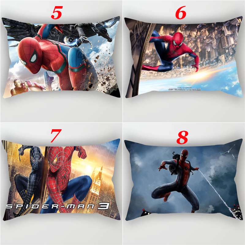Vỏ gối đơn polyester in hình siêu anh hùng Người Nhện trang trí nhà cửa/xe hơi