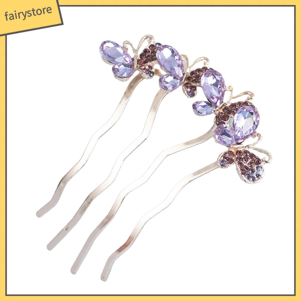 Lược Cài Tóc Hình Bướm Đính Đá Chất Lượng Cao