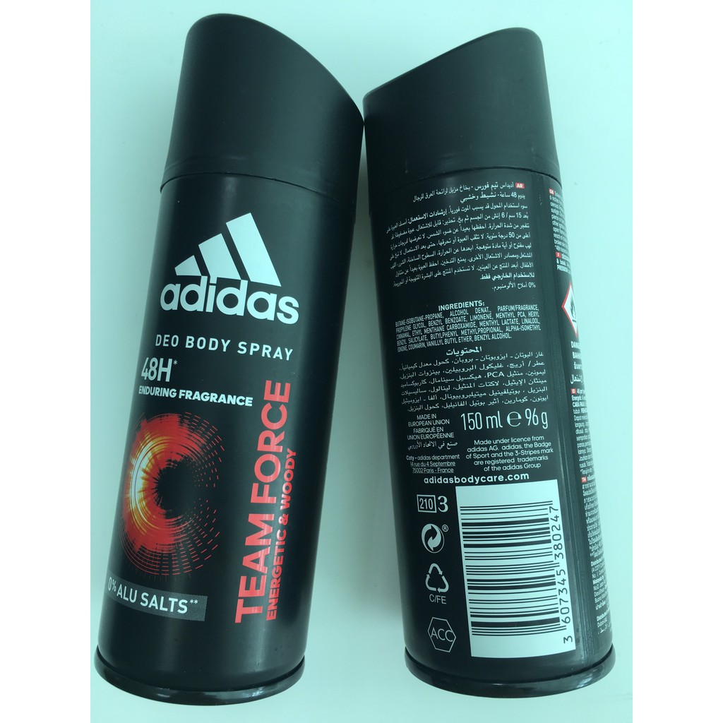 XỊT KHỬ MÙI TOÀN THÂN NAM ADIDAS DEO BODY SPRAY 48H 150ML-TEAM FORCE