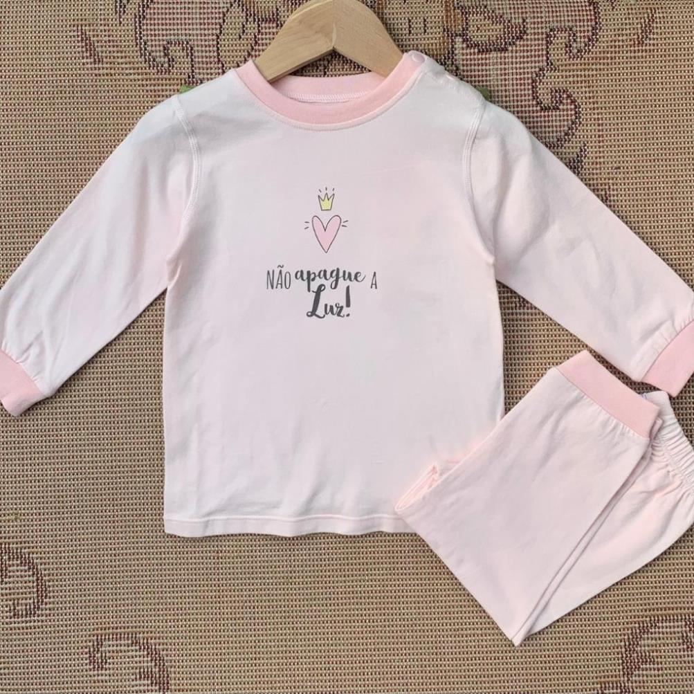 Bộ thu đông cotton dài tay cài vai, quần bo chun cho bé trai, bé gái size 80 - 100, 10 - 16Kg. .