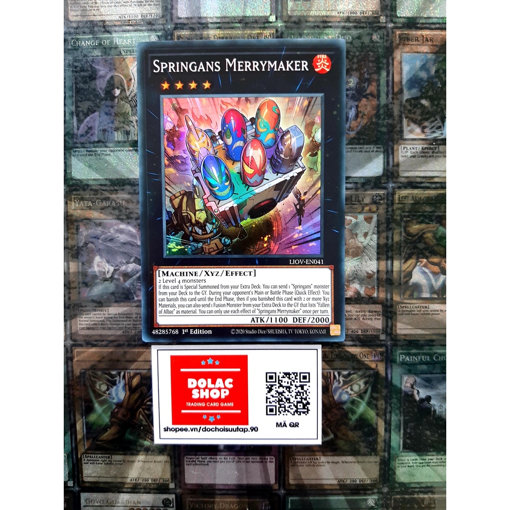 [ ĐỖ LẠC SHOP ] THẺ BÀI YUGIOH MONSTER Springans Merrymaker - LIOV-EN041 - Super Rare 1st Edition