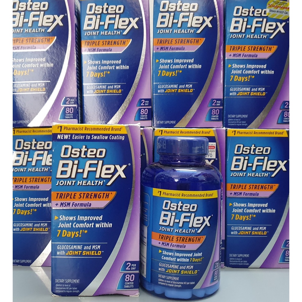 date 2025 Osteo Bi-Flex Triple Strength + MSM Glucosamine chai 80 viên từ Mỹ giảm đau khớp