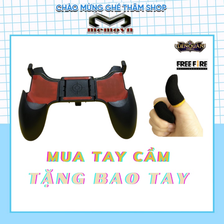 Tay cầm chơi game điện thoại liên quân,tốc chiến, pubg có khe cắm sạc tai nghe và chân dựa điện thoại