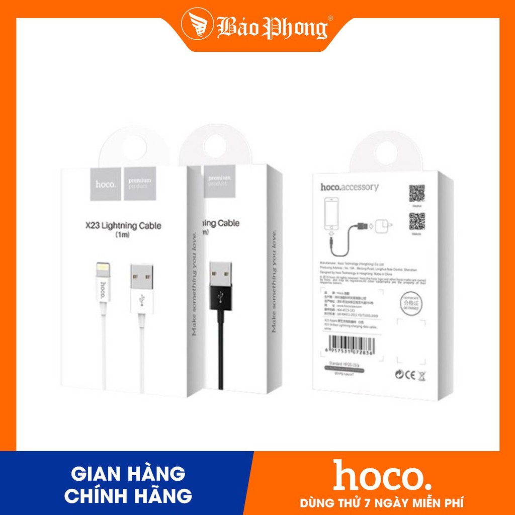 Dây Cáp sạc IP Ho co X23 L / 1M