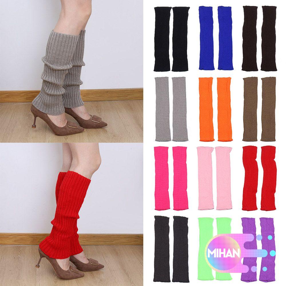 Tất ống chân dệt kim dài đến gối màu sắc đa dạng giữ ấm chân dành cho nữ