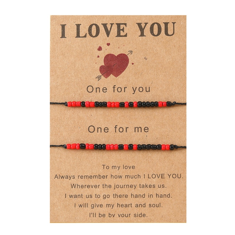 Vòng Tay Chuỗi Hạt Khắc Chữ I Love You Cho Cặp Đôi
